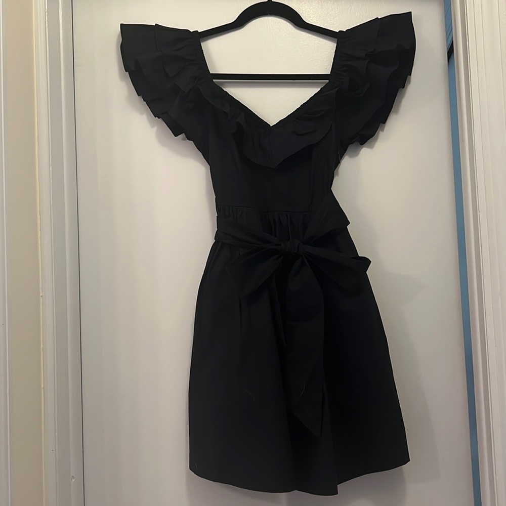 Hill House Ana Dress in Black Poplin size xs. Brand New with tags